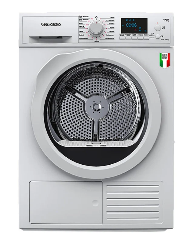 SanGiorgio Asciugatrice SDR8P 8kg A++ Pompa di Calore 15 Programmi Carica Frontale