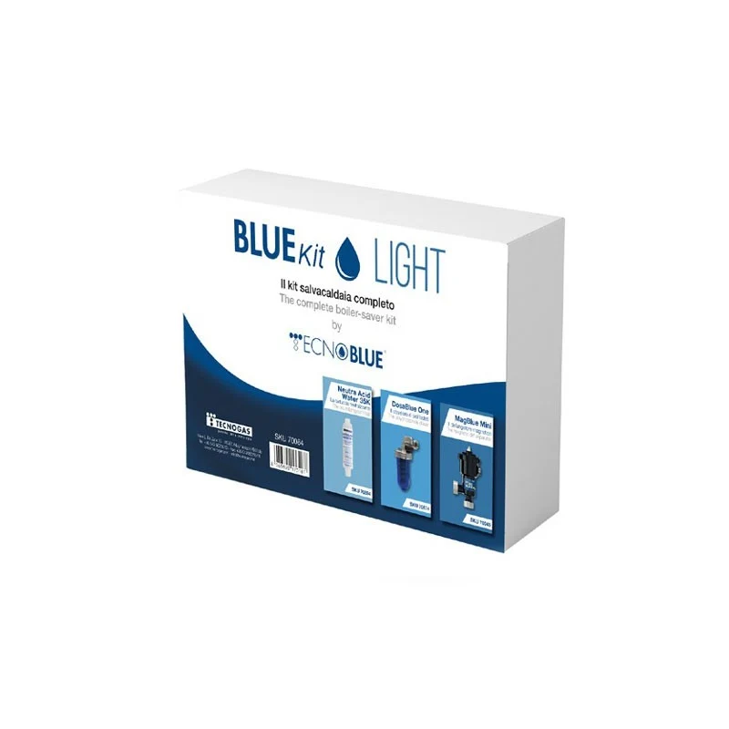 Kit Salvacaldaia Tecnogas Bluekit Light Defangatore filtro magnetico + dosatore polifosfati +neutralizzatore di condensa