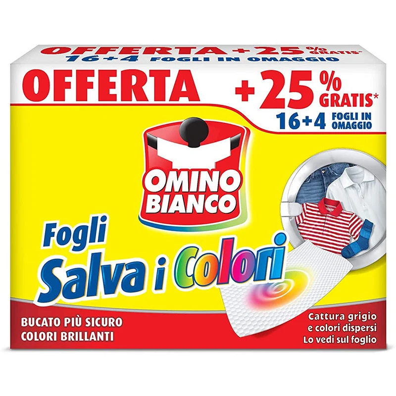 Omino Bianco Fogli Salva Colore 20 Fogli