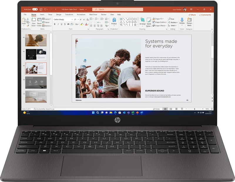 HP 255 G10 Notebook 15.6" AMD Ryzen 7 16GB RAM 1TB SSD Windows 11 Argento