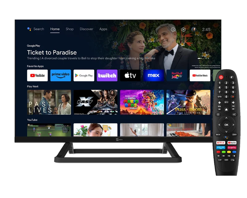 TELE System TS24FLSMG14 Smart TV 24" HD Ready Android TV Nero Doppia Alimentazione
