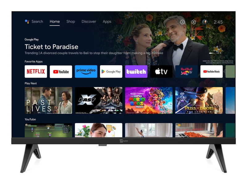 Tele System Smart TV 22" Full HD Android TV TS22FHD SMG14 Wi-Fi Bluetooth