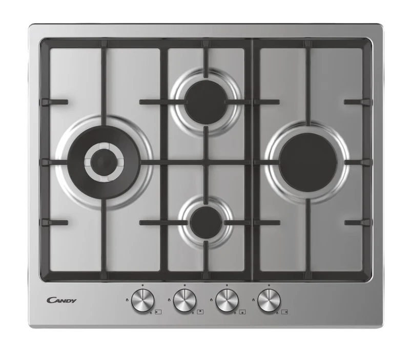 Candy Essenza CHG6DWEX Piano Cottura a Gas 60cm Acciaio Inox 4 Fuochi