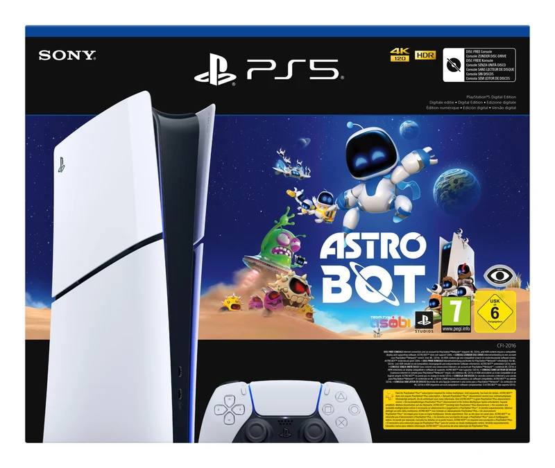 Sony PlayStation 5 Digital Edition Slim 1TB Nero/Bianco con Astro Bot e Controller