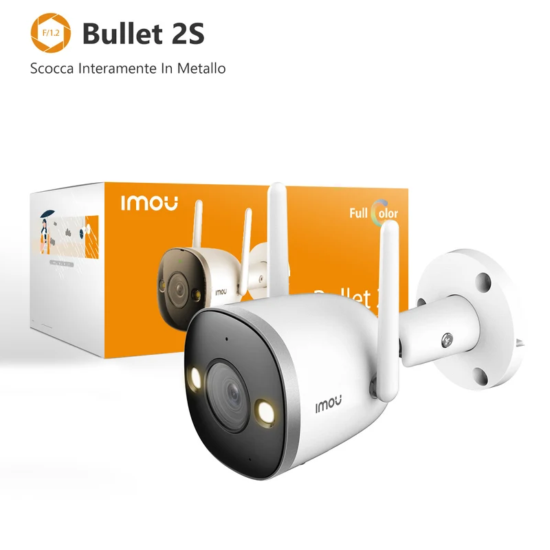 Imou Bullet 2S Telecamera IP 2MP Full HD Wi-Fi Visione Notturna Impermeabile Interno/Esterno