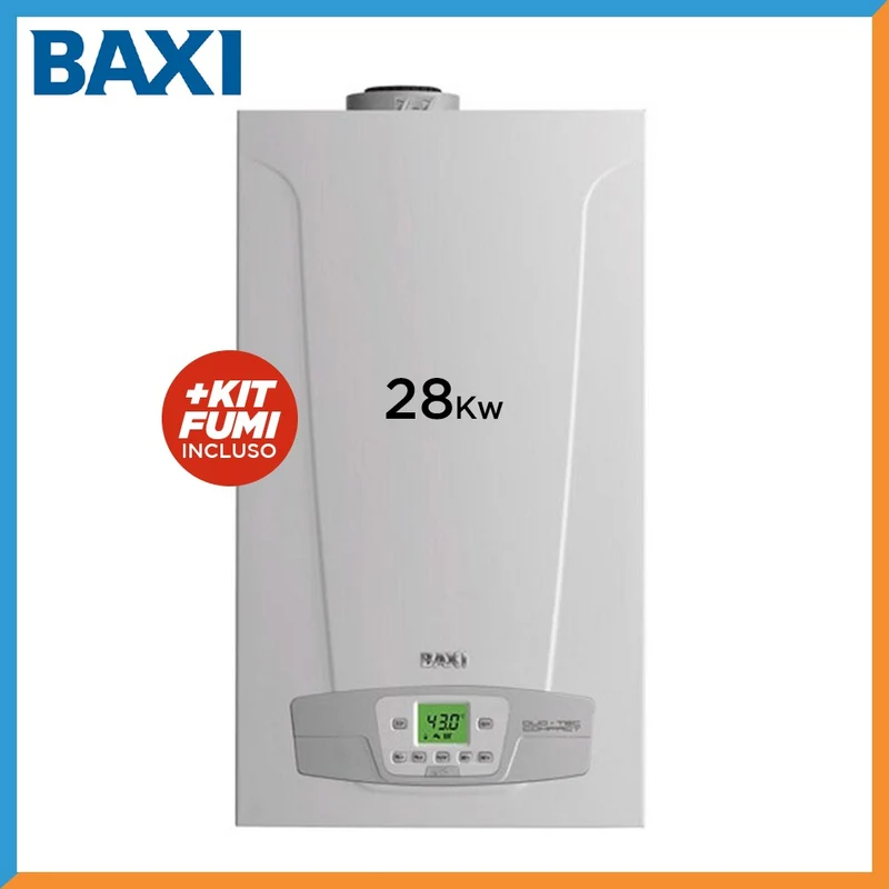 Caldaia a Condensazione Baxi DUOTEC COMPACT+ 28 HT GA Metano o Gpl con Kit Scarico Fumi DUO TEC Metano/Gpl