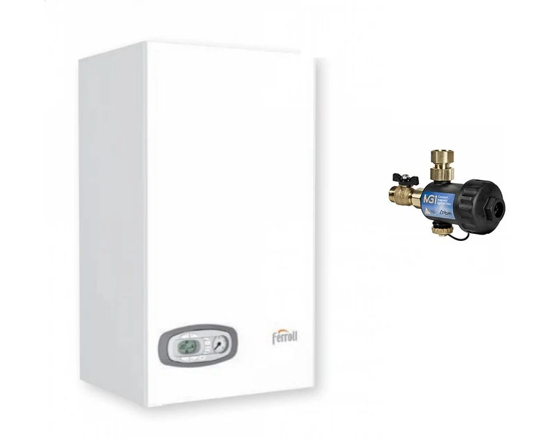 Caldaia a Condensazione Ferroli DIVACONDENS D PLUS F24 LOW NOx Completa di kit Scarico Fumi con DEFANGATORE RBM Incluso