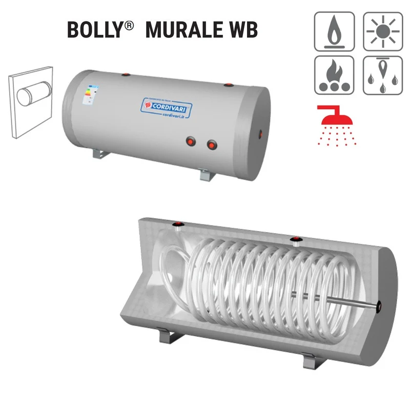 Bollitore Polywarm Cordivari Modello BOLLY MURALE WB 200 Per Produzione Di A.C.S. Con 1 Scambiatore Fisso