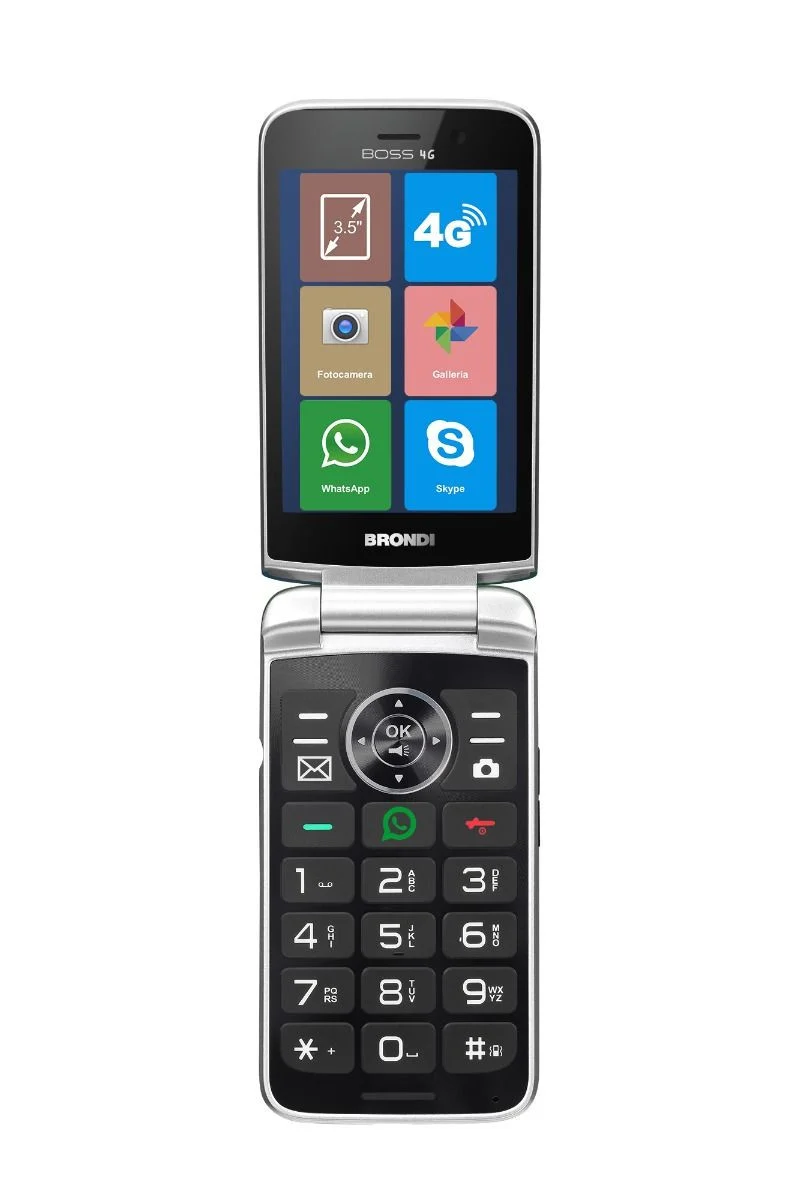 Brondi Boss Telefono Cellulare 4G Doppia SIM a Conchiglia Verde
