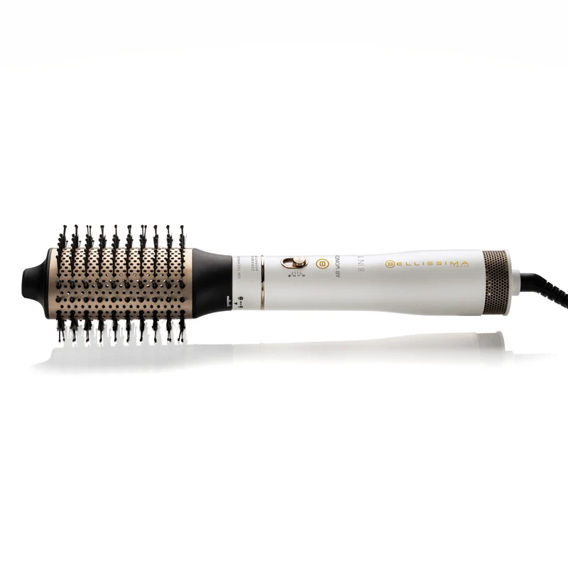 Bellissima Air Wonder 11847 Spazzola ad Aria Calda Ionica 1000W 8 Accessori Oro/Bianco
