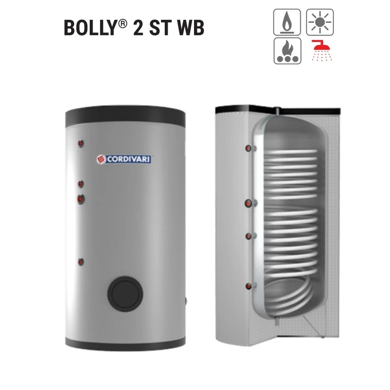 Bollitore Polywarm Cordivari Modello BOLLY 2 ST WB 400 Per Produzione Di ACS Con 2 Scambiatori Fissi