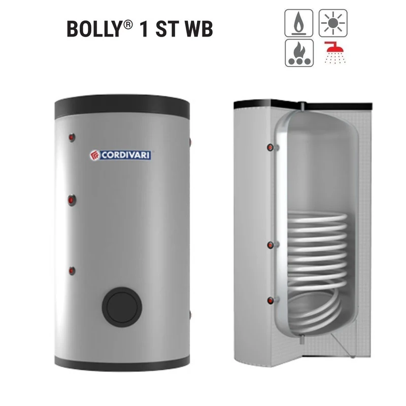 Bollitore Polywarm Cordivari Modello BOLLY 1 ST WB 500 Per Produzione Di ACS Con 1 Scambiatore Fisso