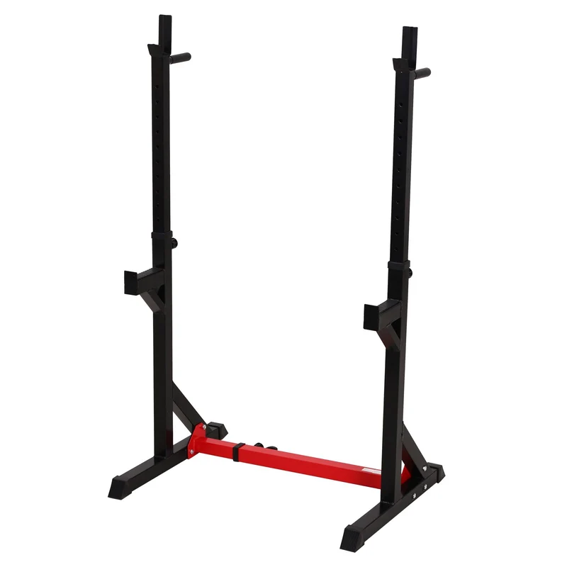 EASYCOMFORT Supporto per Bilanciere Altezza Regolabile in Acciaio Nero 77-122 x 66 x 103-163 cm
