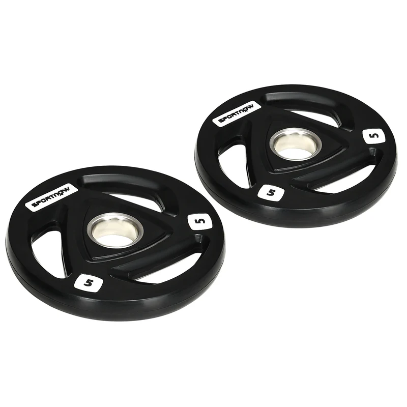 Easycomfort Set di 2 Dischi Pesi in Acciaio con Rivestimento in Gomma per Bilanciere