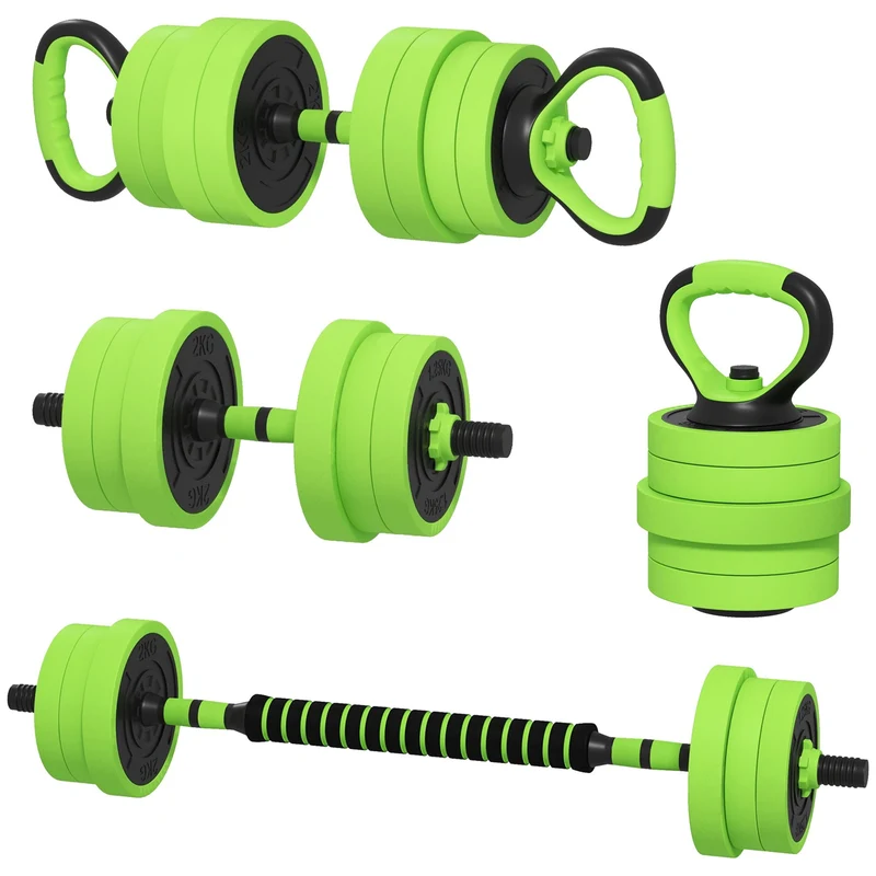 Easycomfort Pesi da Palestra Set 4 in 1 da 40kg totali, utilizzabile come Kettlebell, Manubri e Bilancieri