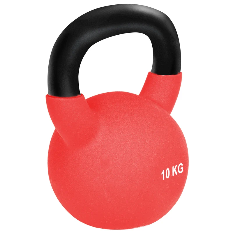 Easycomfort Kettlebell 10 kg per Allenamento Bicipiti e Spalle in Metallo e Neoprene, 19x12x22 cm, Rosso
