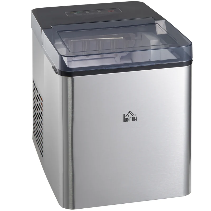 Easycomfort Macchina per il Ghiaccio Autopulente con 2 Dimensioni di Cubetti, 15kg in 24h, Serbatoio 2.1L
