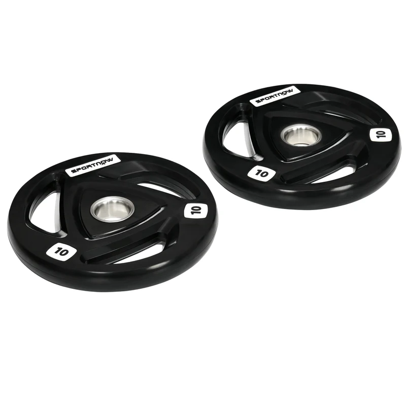 Easycomfort Set di 2 Dischi Pesi da 10kg in Acciaio con Rivestimento in Gomma per Bilanciere